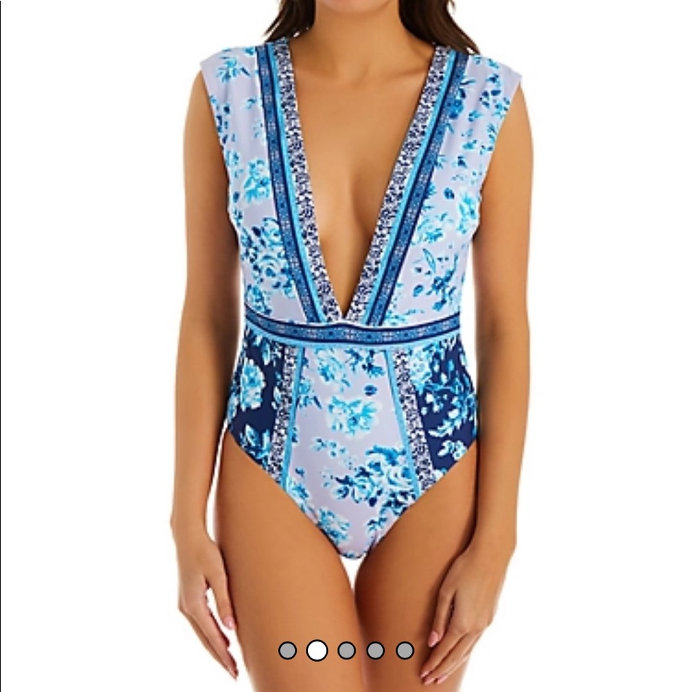 Nanette Lepore Priya Plunge One Piece Swimsuit
